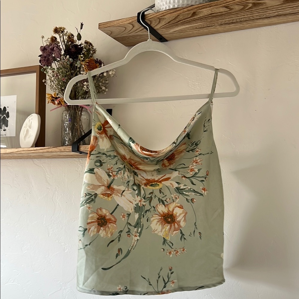 SHEIN Sage Floral Cami Top